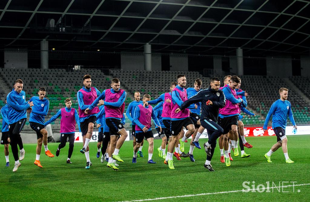 Slovenska nogometna reprezentanca trening Stožice