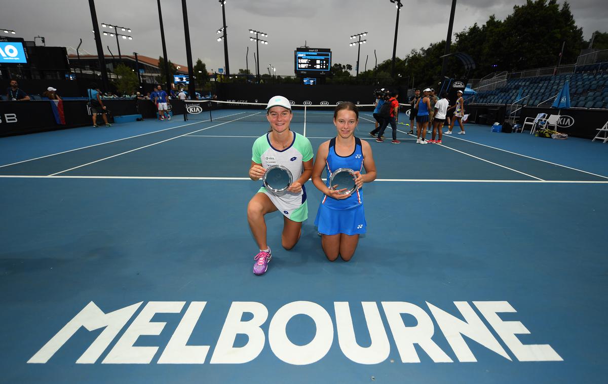 Živa Falkner | Živa Falkner (levo) se je v ženskih dvojicah uvrstila v finale.- | Foto Guliver/Getty Images