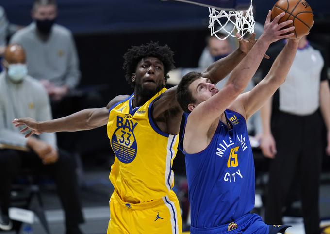 Nikola Jokić je ob zmagi Denverja nad Golden State Warriors vknjižil trojni dvojček. | Foto: Guliverimage/Vladimir Fedorenko