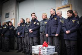 Protest pravosodnih policistov na Povšetovi