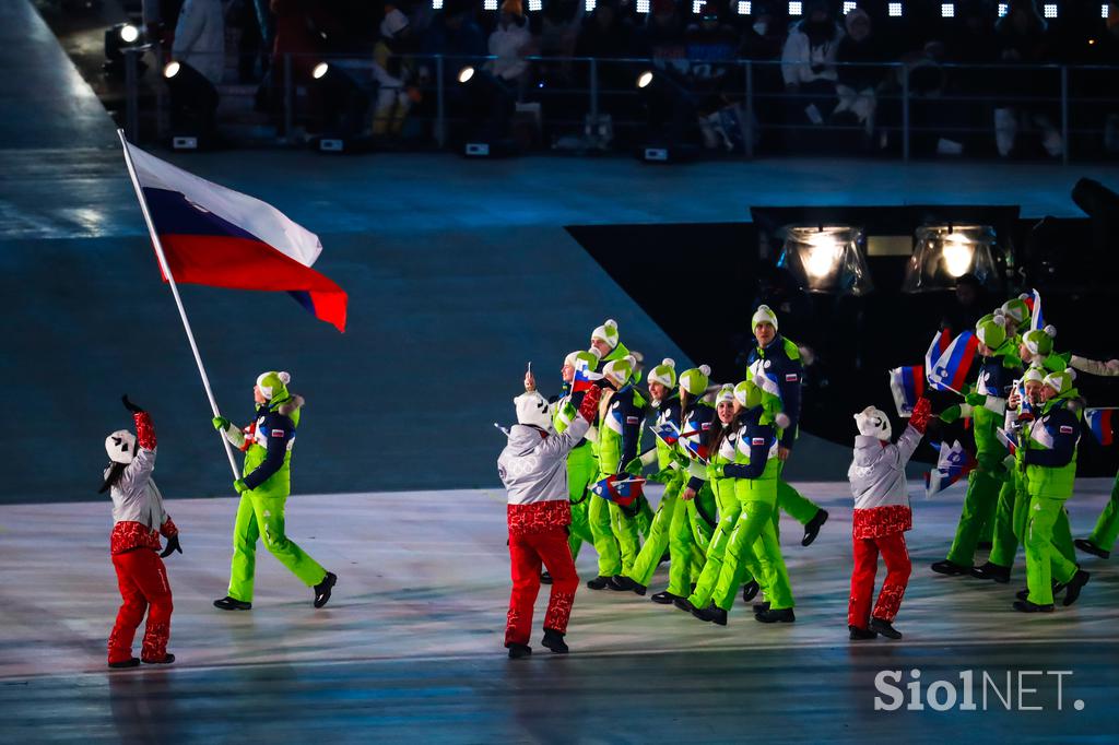 Otvoritvena slovesnost Pjongčang Slovenija Vesna Fabjan Mimohod