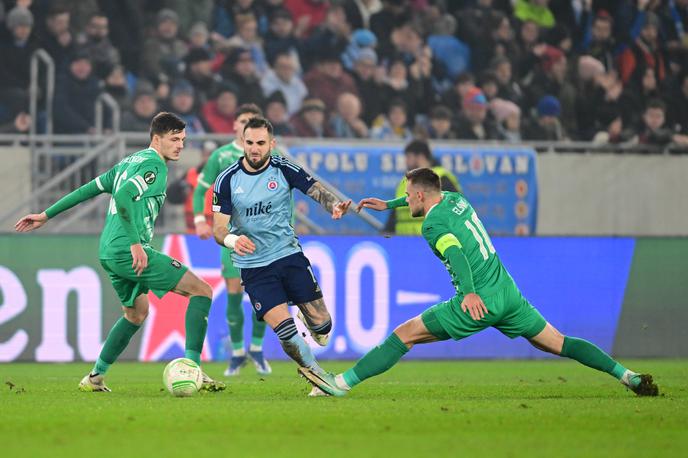 Slovan Bratislava : NK Olimpija Ljubljana. konferenčna liga | Olimpija je dobila zadnjo evropsko tekmo sezone. | Foto Guliverimage