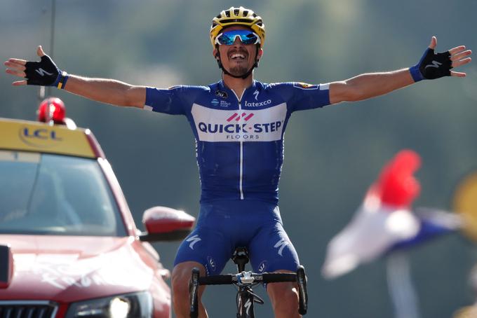 Julian Alaphilippe je bil spet najmočnejši v šprintu. | Foto: Reuters