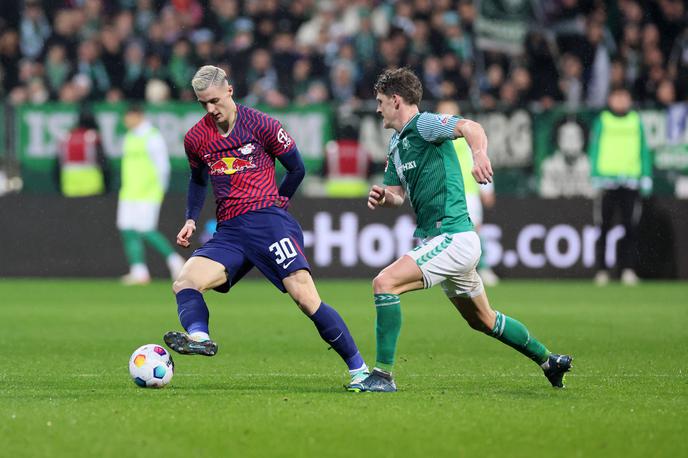 Benjamin Šeško RB Leipzig Werder | Benjamin Šeško je vstopil, ko je bilo 1:1, rezultat pa se do konca ni več spremenil. | Foto Guliverimage