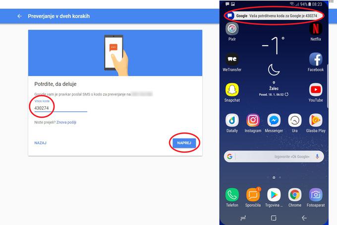 Preverjanje v dveh korakih Google 6 | Foto: Matic Tomšič
