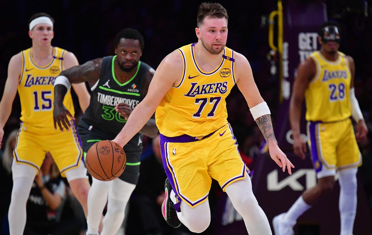 Los Angeles Lakers Luka Dončić | Luka Dončić igra peto tekmo v seriji prvega kroga končnice, točno na današnji dan pred desetimi leti pa je debitiral v članski vrsti Real Madrida. | Foto Reuters