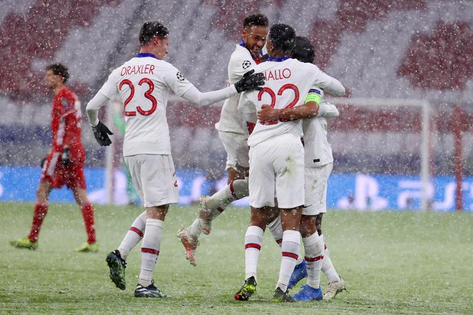 PSG | Veselje nogometašev PSG v zasneženem Münchnu. | Foto Reuters