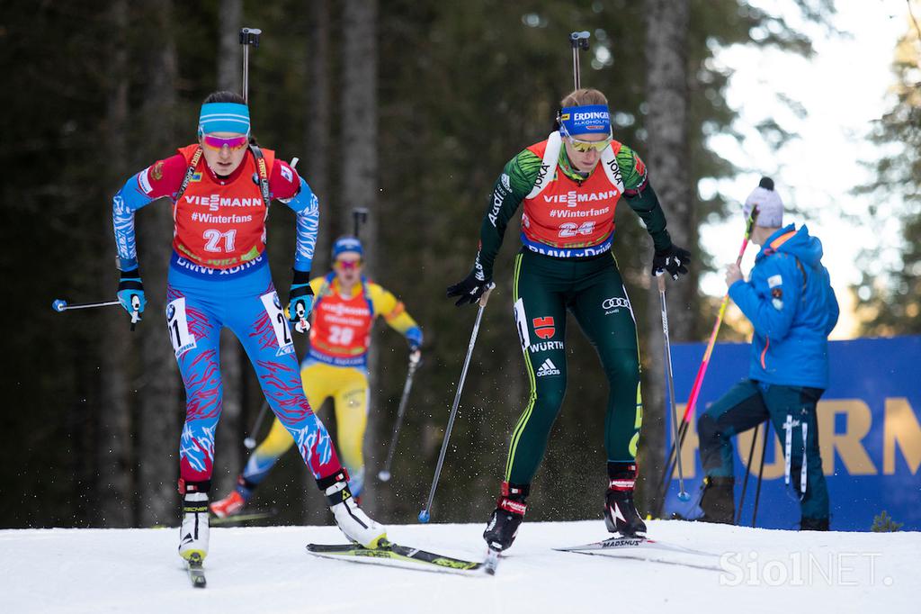 Biatlon Pokljuka zasledovalna tekma ženska