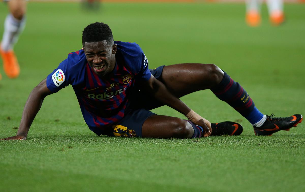 Ousmane Dembele | Ousmane Dembele si je poškodoval stegensko mišico. | Foto Reuters