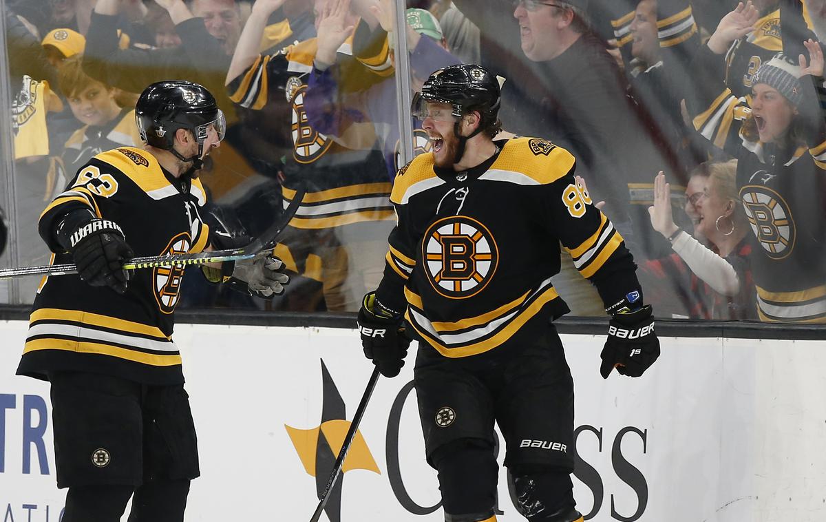 David Pastrnak | David Pastrnak je z dvema zadetkoma v zadnji tretjini Bostonu pomagal do zmage in vodstva v seriji s 3:2 v zmagah. | Foto Reuters