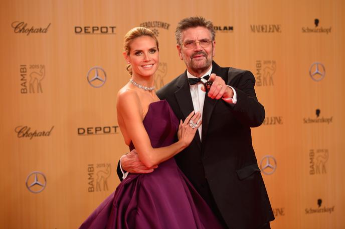 Heidi Klum in Günther Klum | Heidi Klum z očetom Güntherjem Klumom na podelitvi nagrad bambi v Berlinu leta 2015. | Foto Getty Images