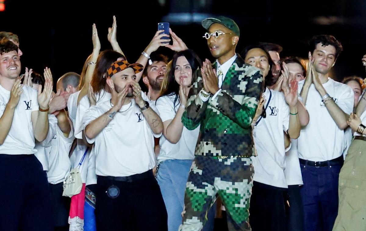 Pharrell Williams za Louis Vuitton | Pharrell Williams na predstavitvi svoje prve kolekcije za znamko Louis Vuitton | Foto Reuters