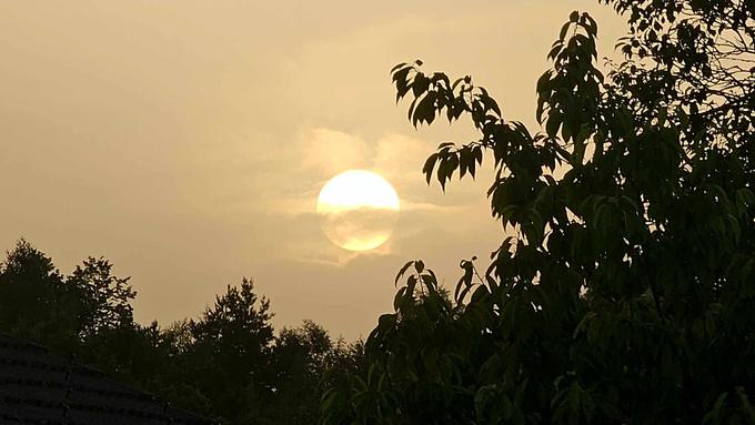 Prejšnji teden je saharski prah običajne prizore iz narave prebarval v pastelne barve. Z vročino se tudi ta konec tedna prašni delci vračajo nad naše kraje. Dobra novica je, da jih bo verjetno manj kot pred enim tednom. | Foto: Bralec