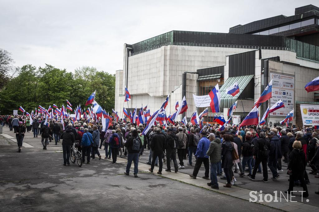 Protestni shod upokojencev. Pavle Rupar Upokojenci