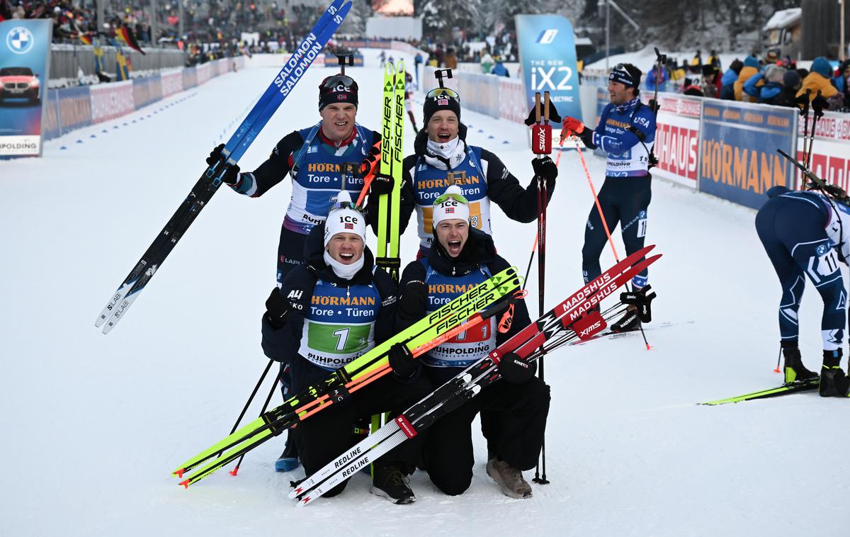 Ruhpolding, norveška moška štafeta | Norvežani so bili danes najboljši. | Foto Guliverimage