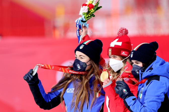 Zlata Corinne Suter, srebrna Sofia Goggia in bronasta Nadia Delago | Foto: Guliverimage/Vladimir Fedorenko