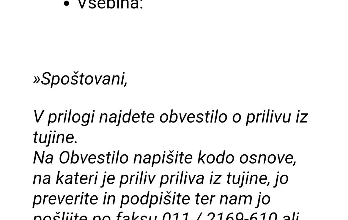 phishing, Unicredit, zloraba | Nepridipravi pošiljajo sporočila pod pretvezo, da jih pošilja banka – takšna sporočila je najbolje takoj izbrisati. | Foto S. C. (zajem zaslona)