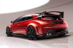 Honda civic type R – skica napoveduje pravi dirkalnik za vsakodnevno cesto