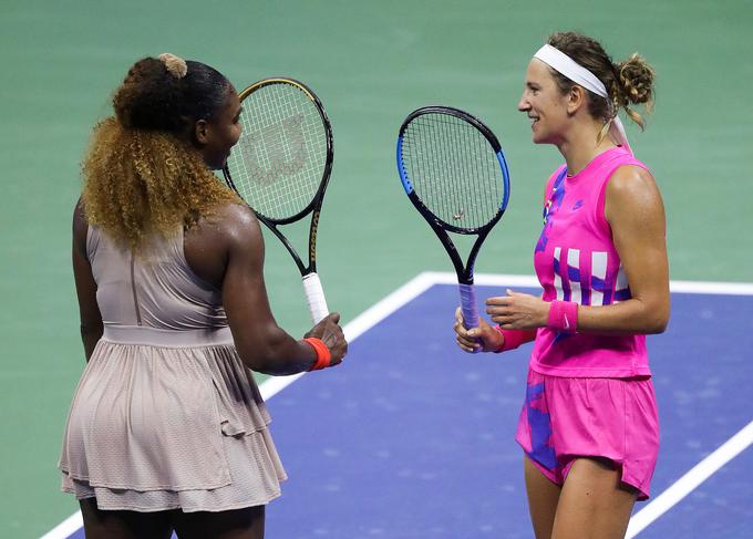 Viktorija Azarenka je v polfinalu izločila Sereno Williams in se prvič po letu 2013 uvrstila v finale turnirja velike četverice. | Foto: Getty Images