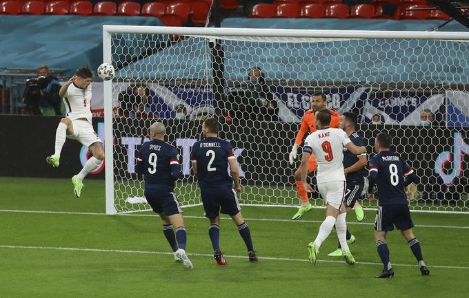 John Stones je stresel okvir škotskih vrat. | Foto: Guliverimage/Vladimir Fedorenko