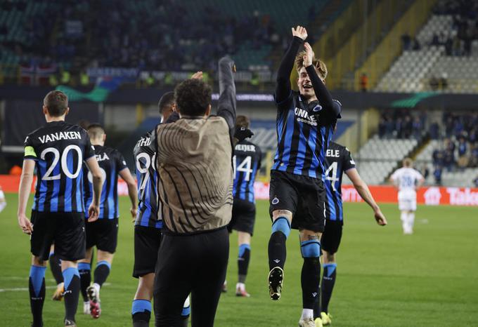 Brugge je pred domačimi navijači obrnil dvoboj v svoj prid. Molde je prvo tekmo dobil z 2:1, tokrat pa so Belgijci zmagali s 3:0. Andreas Skov Olsen je zadel dvakrat. | Foto: Reuters