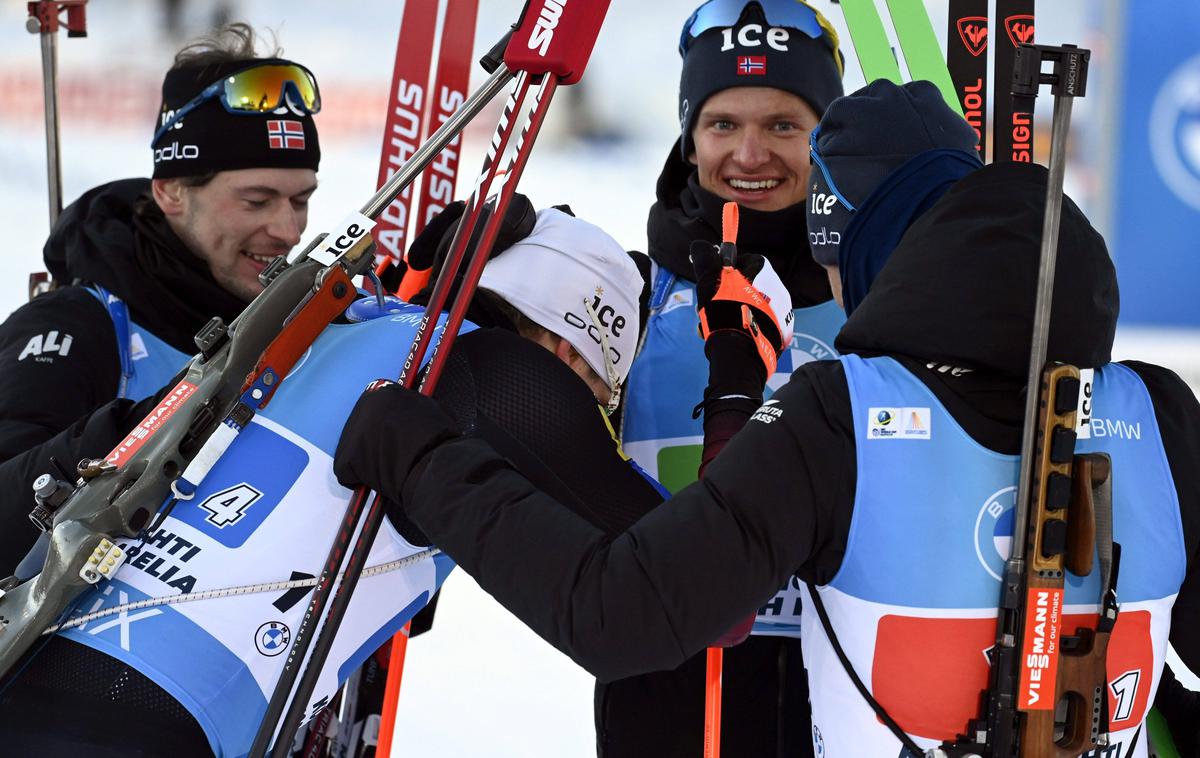 Norvežani, biatlon, štafeta, Kontiolahti | Norvežani tudi brez bratov Boe blestijo. | Foto Guliverimage