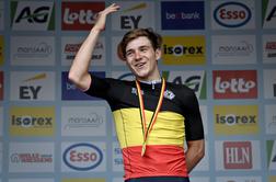 Evenepoel ob odsotnosti poškodovanega Van Aerta belgijski prvak