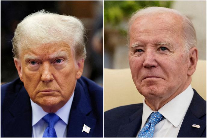 Donald Trumb in Joe Biden | Tekmeca Donald Trump in Joe Biden sta si z zmagami po državah zagotovila zadostno število delegatov za potrditev predsedniške kandidature na konvencijah, ki jo bodo imeli republikanci julija v Milwaukeeju (Wisconsin), demokrati pa avgusta v Chicagu (Illinois). | Foto Reuters