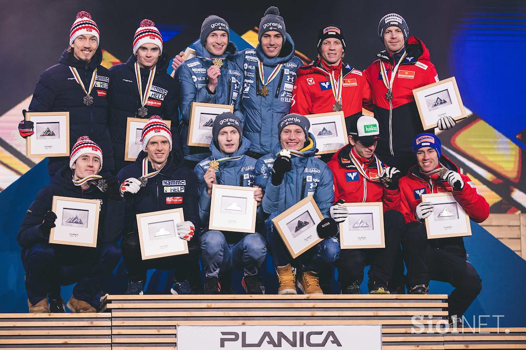 Kranjska Gora, podelitev medalj s SP v Planici