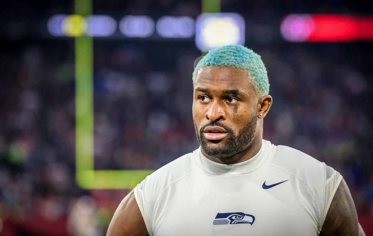 DK Metcalf Seattle Seahawks | DK Metcalf je eden najboljših lovilcev v ligi NFL. Za en večer je ovalno žogo zamenjal za okroglo. | Foto Guliver Image