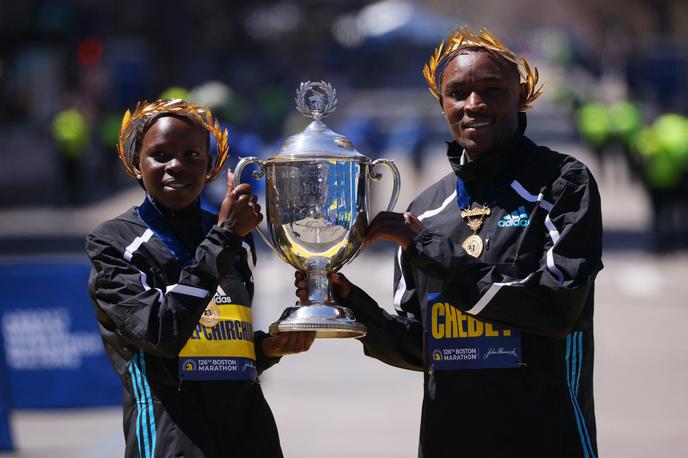 Evans Chebet, Peres Jepchirchir | Zmagovalca bostonskega maratona. | Foto Reuters