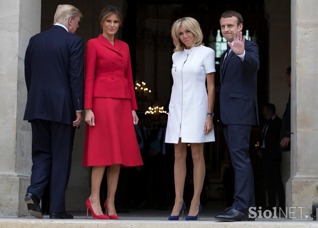 donald trump, melania trump, emmanuel macron, brigitte trogneux