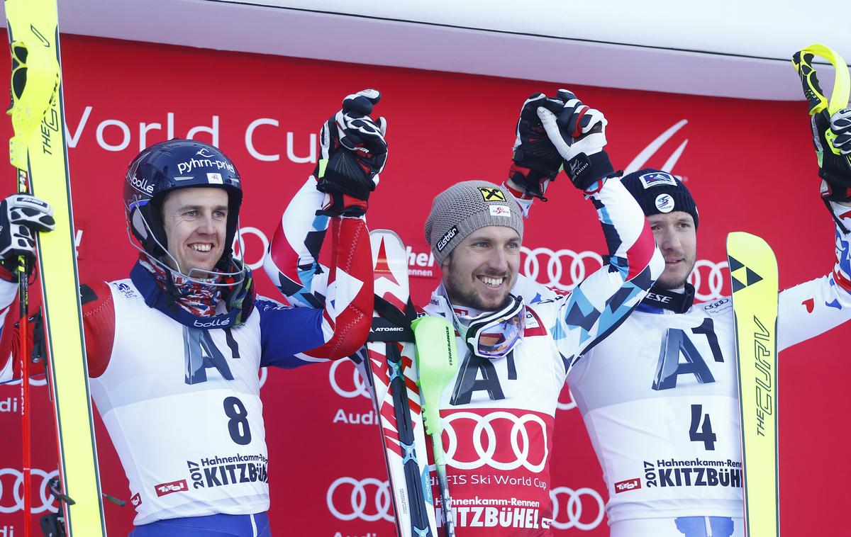 Kitzbühel slalom stopničke | Foto Reuters