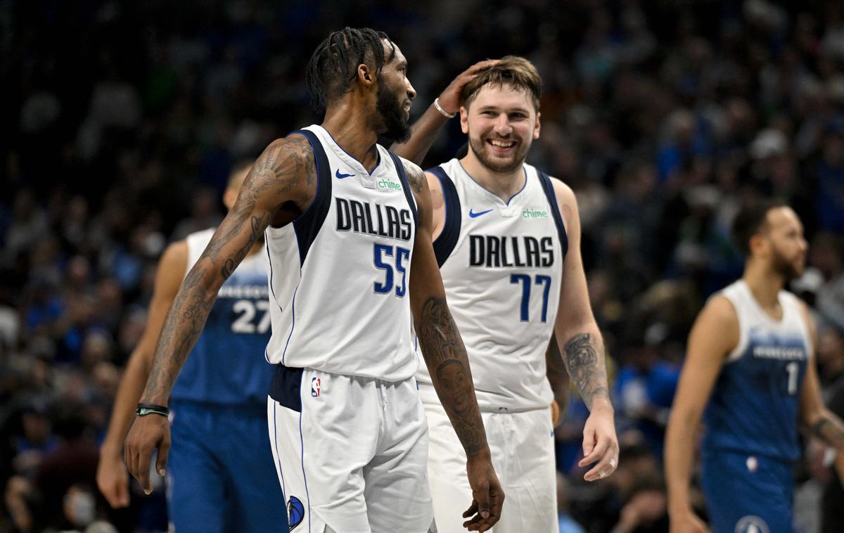 Luka Dončić Derrick Jones Jr. | Luka Dončić je za zmago proti Minnesoti prispeval 34 točk, zbral osem asistenc in šest skokov. | Foto Reuters