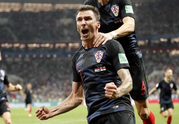 Mario Mandžukić je z zadetkom v podaljšku popeljal slovenske sosede do zmage v polfinalu SP 2018 nad Anglijo (2:1). | Foto: Guliverimage