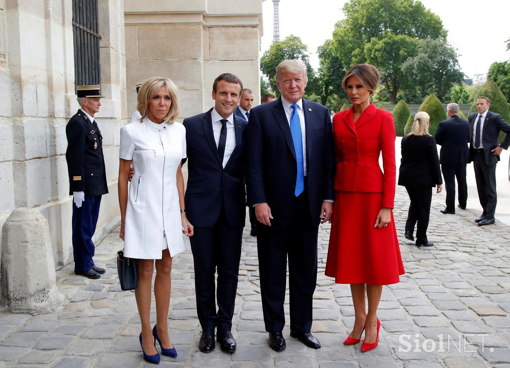 donald trump, melania trump, emmanuel macron, brigitte trogneux