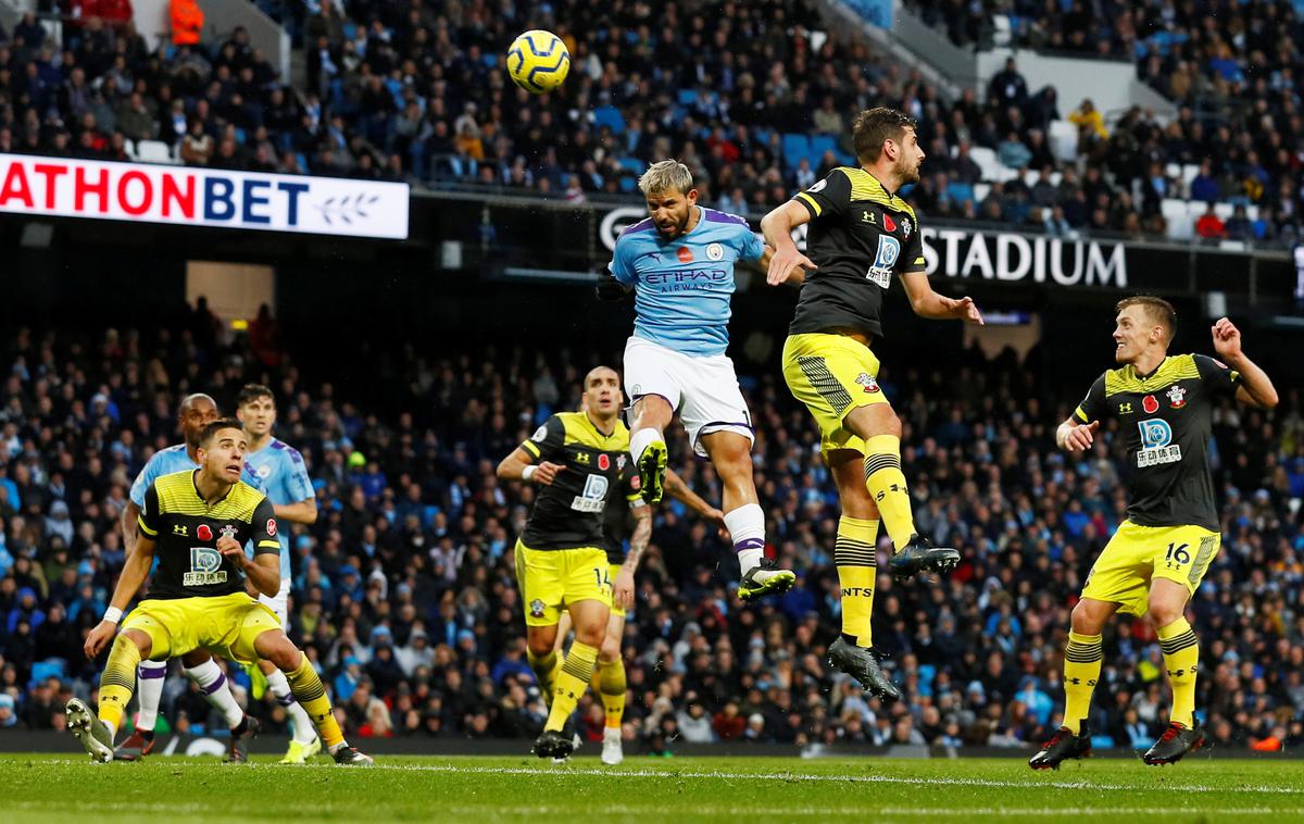 Sergio Aguero | Machester City je pripravil preobrat v Southamptonu. Sergio Agüero je že pri devetih golih. | Foto Reuters