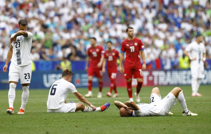 Srbija je preprečila Sloveniji zgodovinsko prvo zmago na Euru v praktično zadnji sekundi. | Foto: Reuters