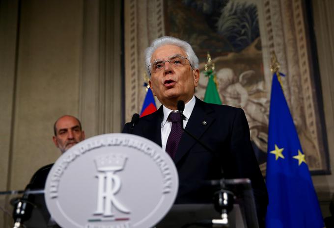 Italijanski predsednik Sergio Mattarella | Foto: Reuters