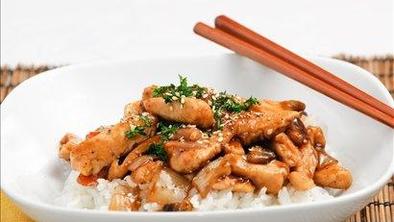 Piščančji donburi s šitakami