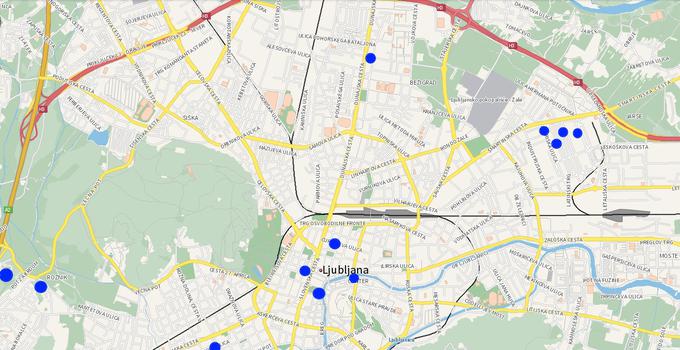 V Ljubljani je trenutno na voljo dobrih 30 električnih avtomobilov. Na posameznih lokacijah je na voljo od štiri do deset avtomobilov. Dejansko število prostih vozil seveda uporabniku prikaže aplikacija.  Štiri različne lokacije so na voljo v BTC-ju, nato pa še v Tehnološkem centru, na Langusovi, Cankarjevi, Trdinovi in Dunajski cesti ter na Kongresnem in Vodnikovem trgu ter ob hotelu Mons. Za zdaj zadnja lokacija je postavljena še ob letališču Brnik.
 | Foto: 