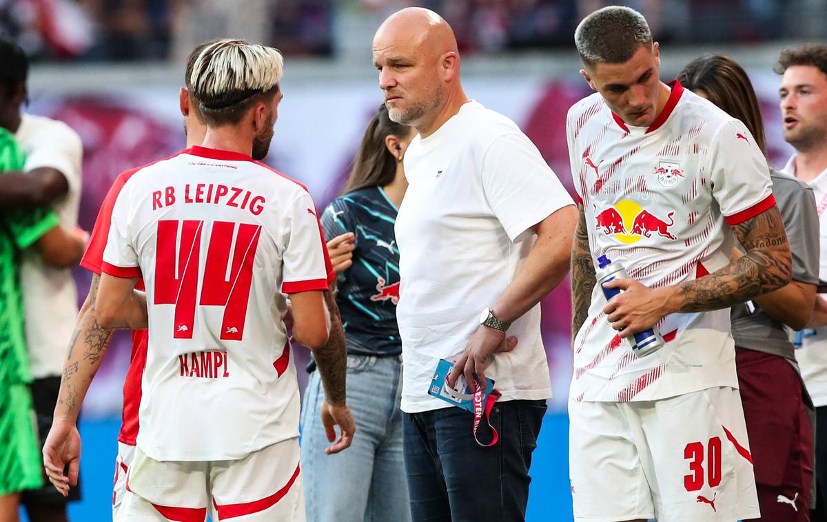 Rouven Schröder Leipzig | Rouven Schröder (na sredini) ne bo več sodeloval s Kevinom Kamplom (levo) in Benjaminom Šeškom (desno), saj je odšel v Avstrijo. | Foto Guliverimage