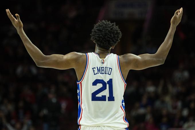 Joel Embiid je imel izjemen večer v ligi NBA. | Foto: Reuters