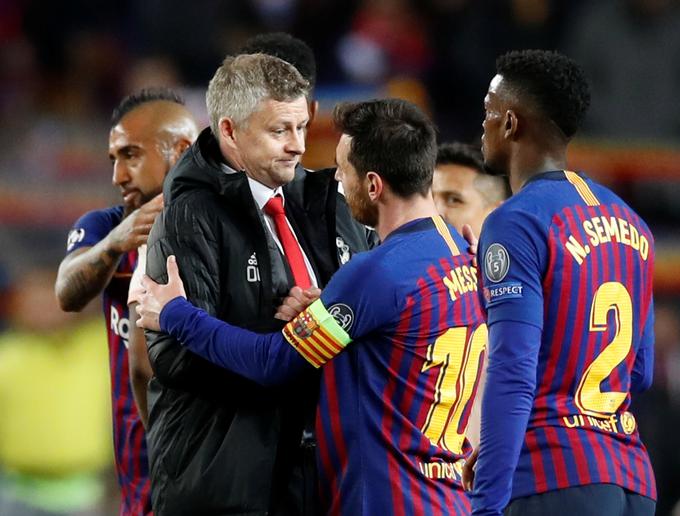 Kapetanu Barcelone je za izjemno predstavo čestital tudi trener Uniteda Ole Gunnar Solksjaer. | Foto: Reuters