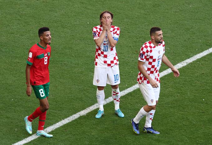 Luka Modrić je v zaključku polčasa imel priložnost, a je zgrešil vrata Maroka. | Foto: Reuters