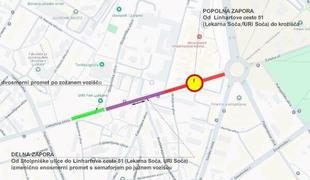 Zaradi del popolna zapora Linhartove ceste v Ljubljani