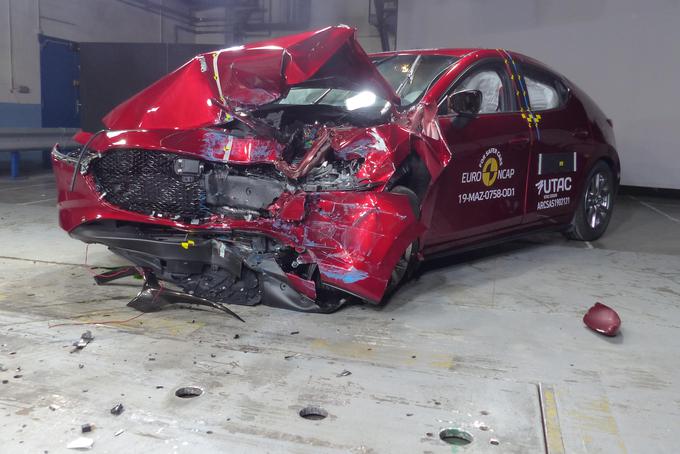 V primerjavi s tekmeci ima mazda 3 predvsem odlično zaščito v primeru trkov s pešci. | Foto: EuroNCAP