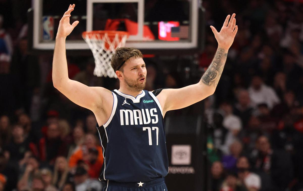 Dallas Mavericks Luka Dončić | Luka Dončić je v Portlandu dosegel trojnega dvojčka: 40 točk, 12 skokov in deset asistenc. | Foto Reuters