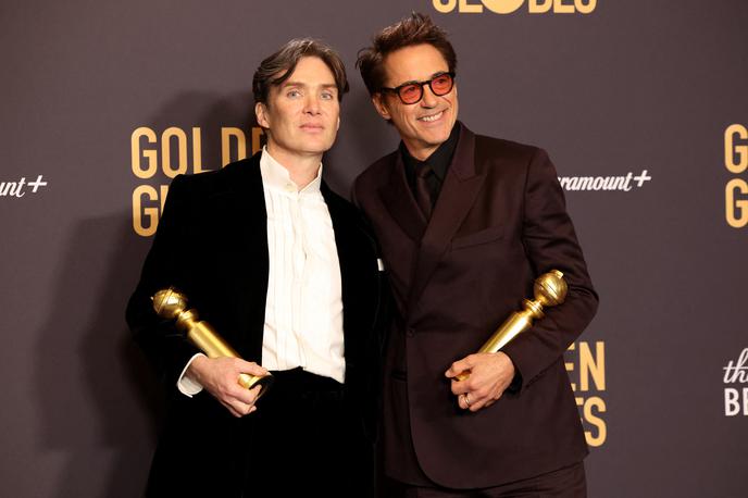 Cillian Murphy | Cillian Murphy in Robert Downey Jr. z zlatima globusoma za vlogi v filmu Oppenheimer | Foto Reuters