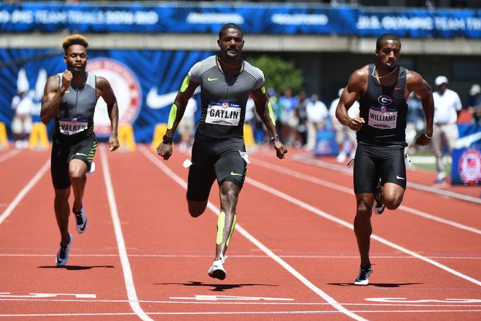 Justin Gatlin se za svojo vstopnico za Rio bori v Eugenu, kjer je v predteku zmagal v svoji skupini. | Foto: Reuters